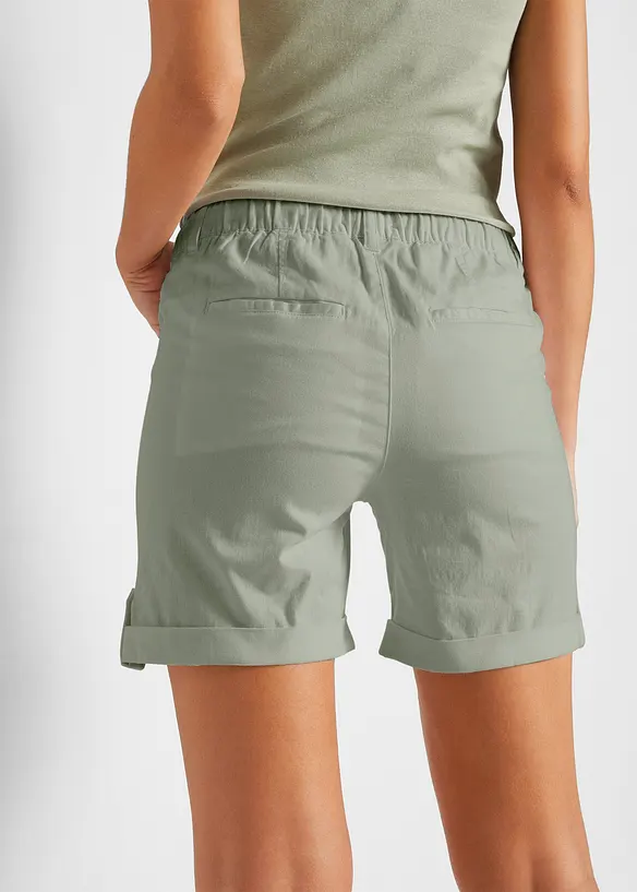 Bermudashorts i bomull med strikklinning, bonprix