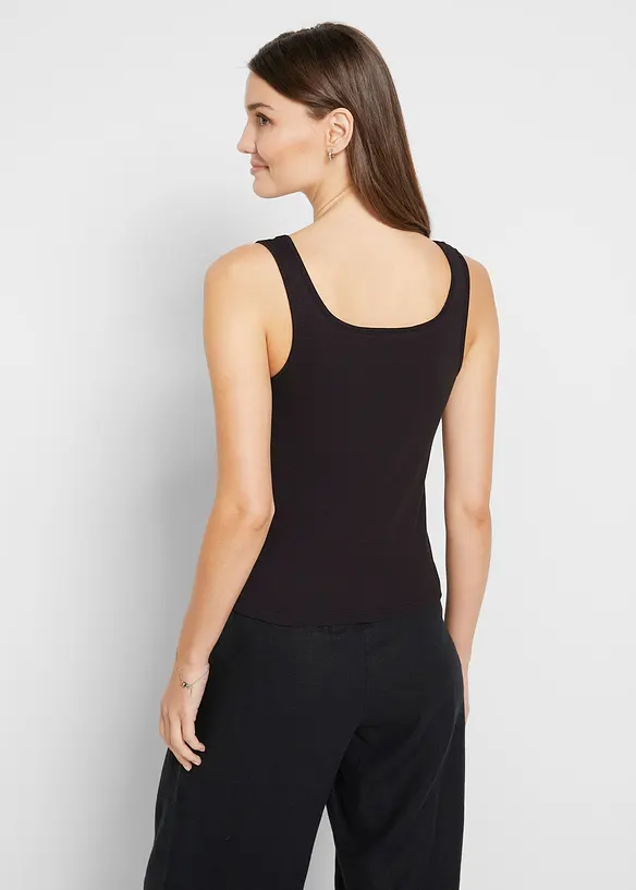 Ribbet topp av 100% bomull, bonprix