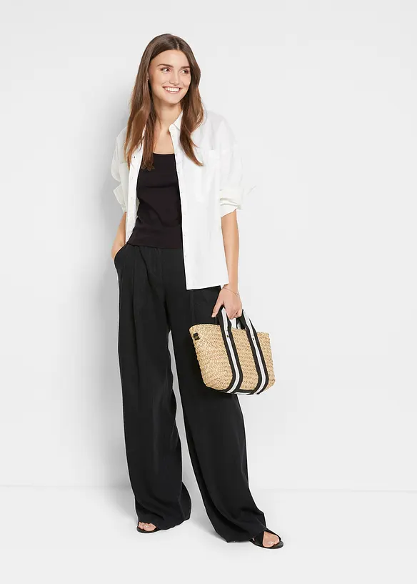Ribbet topp av 100% bomull, bonprix