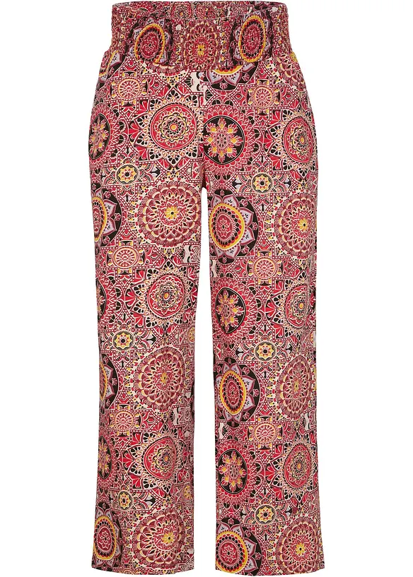7/8-lang, vid culottes i jersey med bred, vaflet linning, bonprix