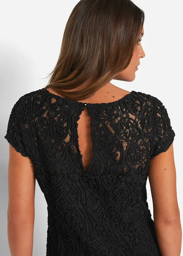Bluse i blondemateriale, bonprix