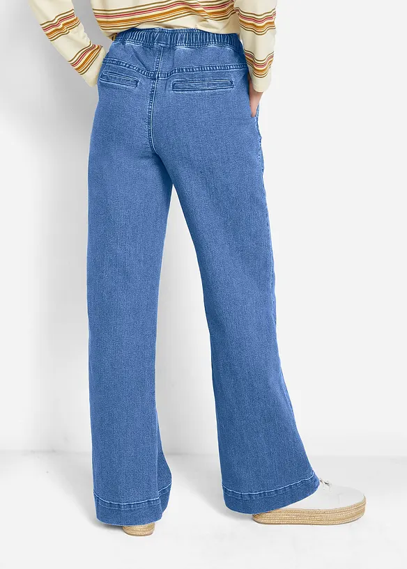 Wide Leg-jeans Mid Waist, Stretch, bonprix