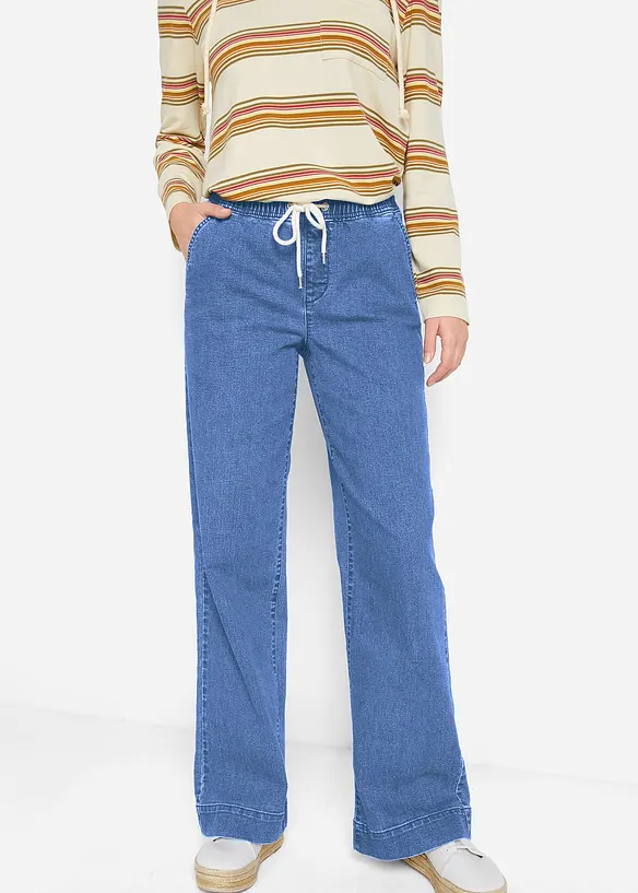 Wide Leg-jeans Mid Waist, Stretch, bonprix
