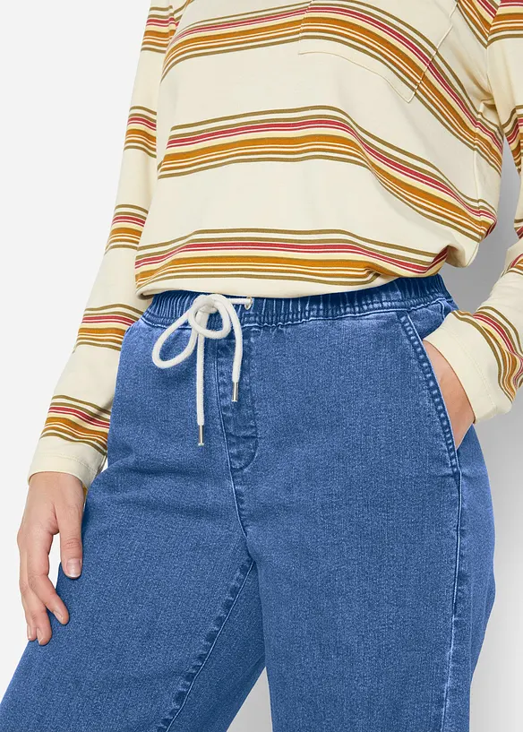 Wide Leg-jeans Mid Waist, Stretch, bonprix
