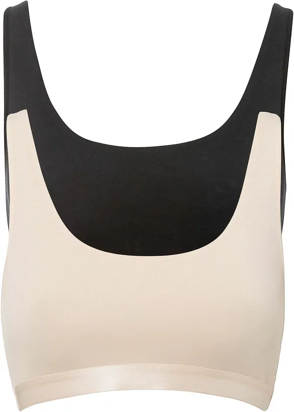 BH-topp med økologisk bomull (2-pack), bonprix