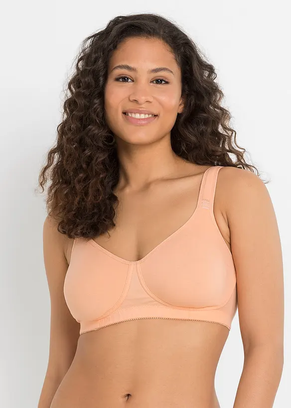 T-skjorte-BH uten bøyle med bomull (2-pack), bonprix