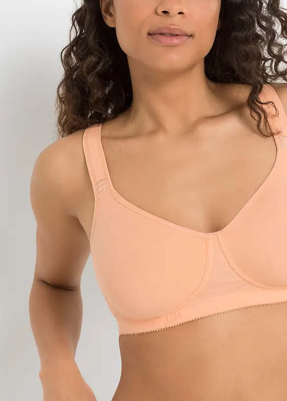 T-skjorte-BH uten bøyle med bomull (2-pack), bonprix