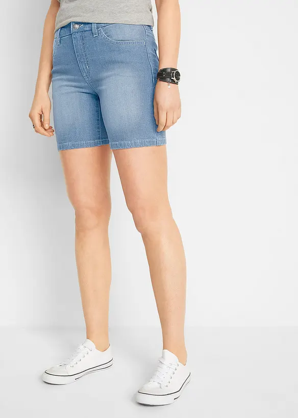 Denimshorts Slim Fit Mid Waist, 2-pack, bonprix