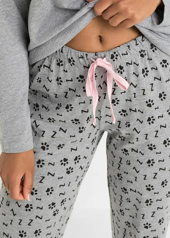 Pyjamas med økologisk bomull og sovemaske, bonprix