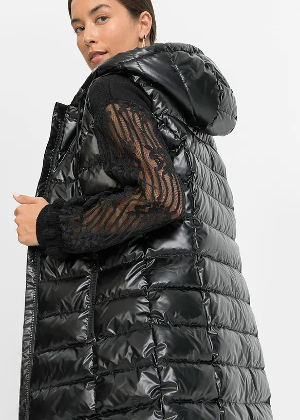 Vattert vest i glansfull look, bonprix