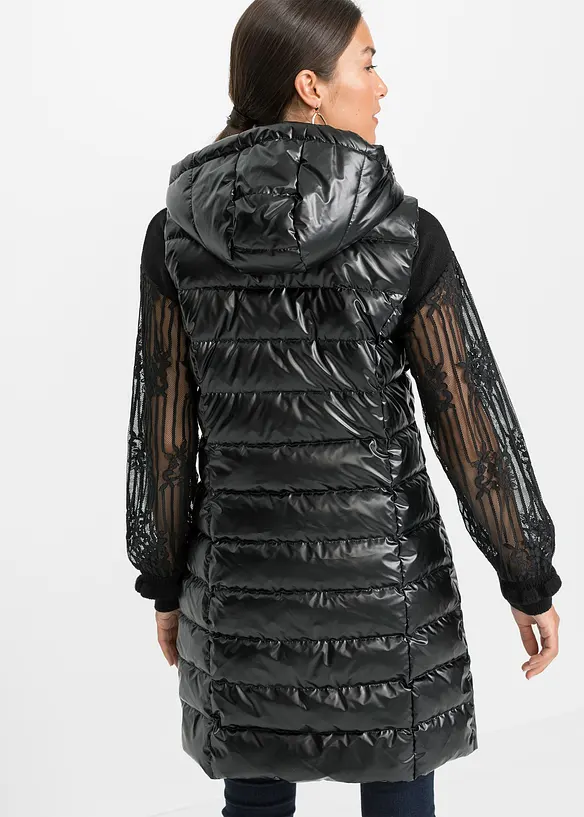 Vattert vest i glansfull look, bonprix