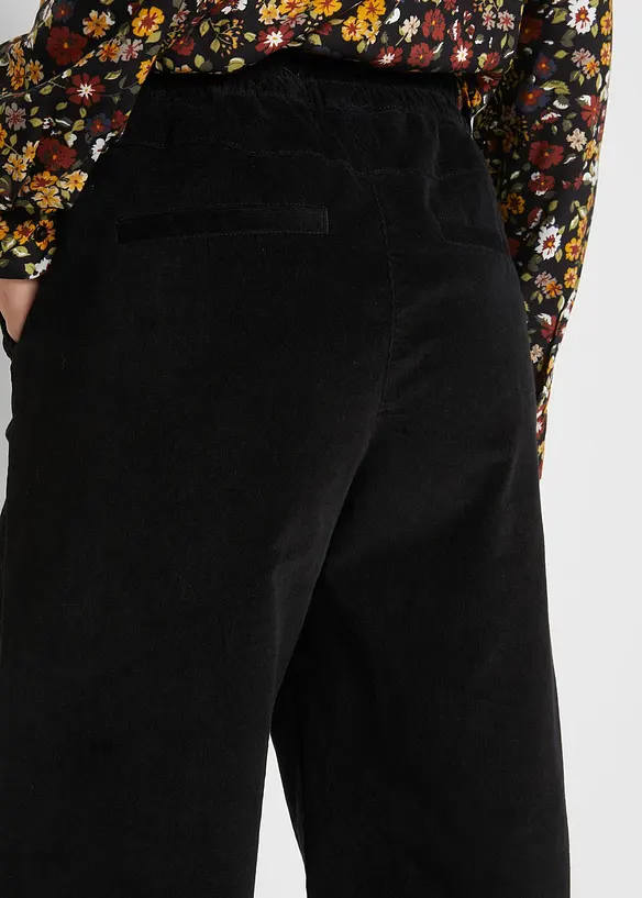 Kordfløyelsbukse med komfortlinning, High Waist, bonprix