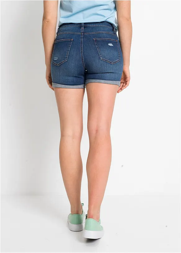 Jeans-shorts Mid Waist med destroy-effekt, bonprix