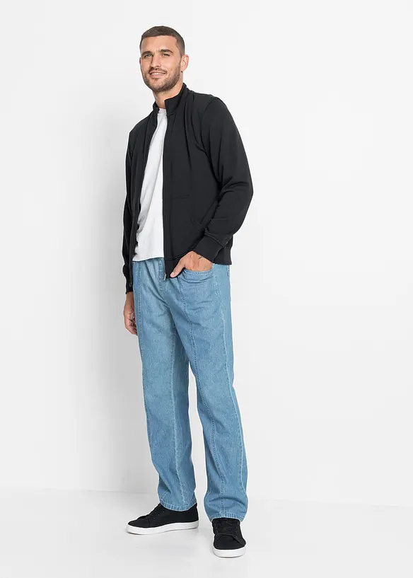 Sweatshirtjakke med høy kant i halsen, bonprix