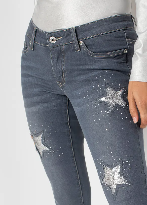 Skinny-Jeans med stjernedesign, bonprix