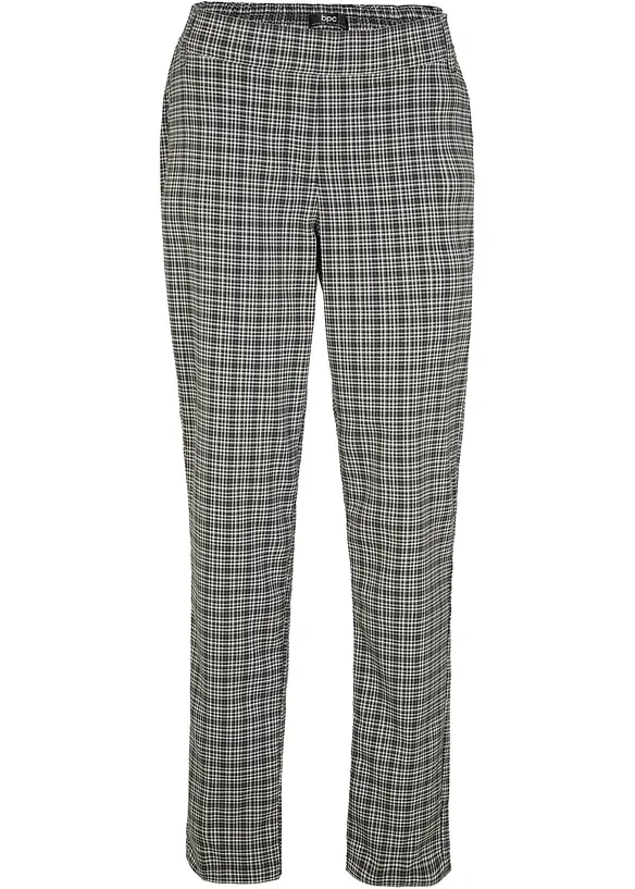 Slip on-bukse med komfortlinning, rutet, bonprix