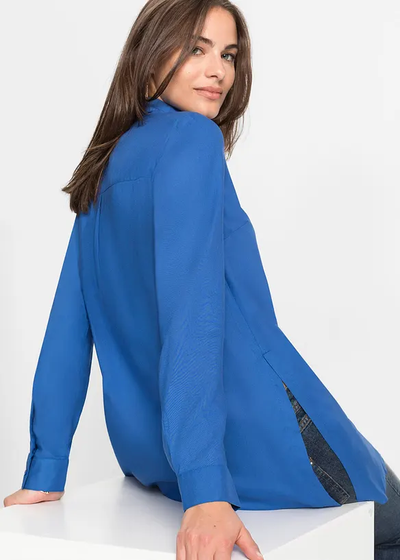 Lang bluse i lett viskose med splitt, bonprix