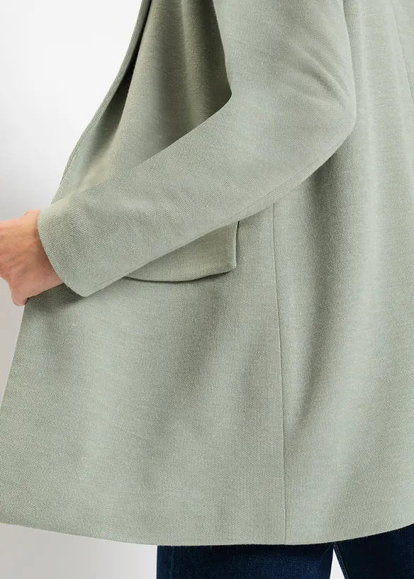 Lang jerseyblazer med lommer, bonprix