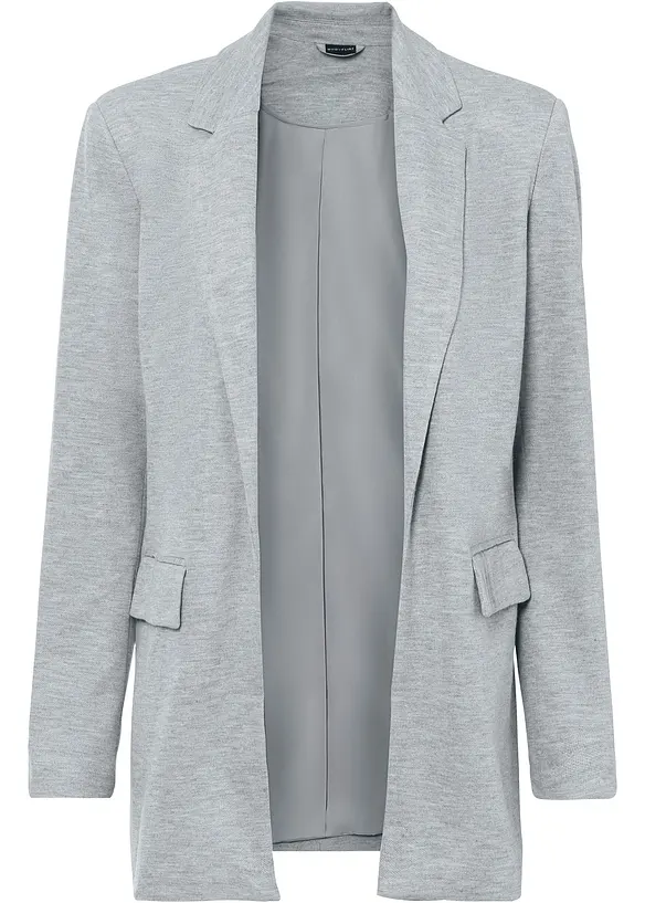 Lang jerseyblazer med lommer, bonprix