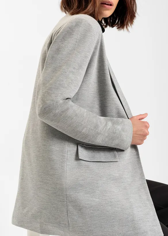 Lang jerseyblazer med lommer, bonprix