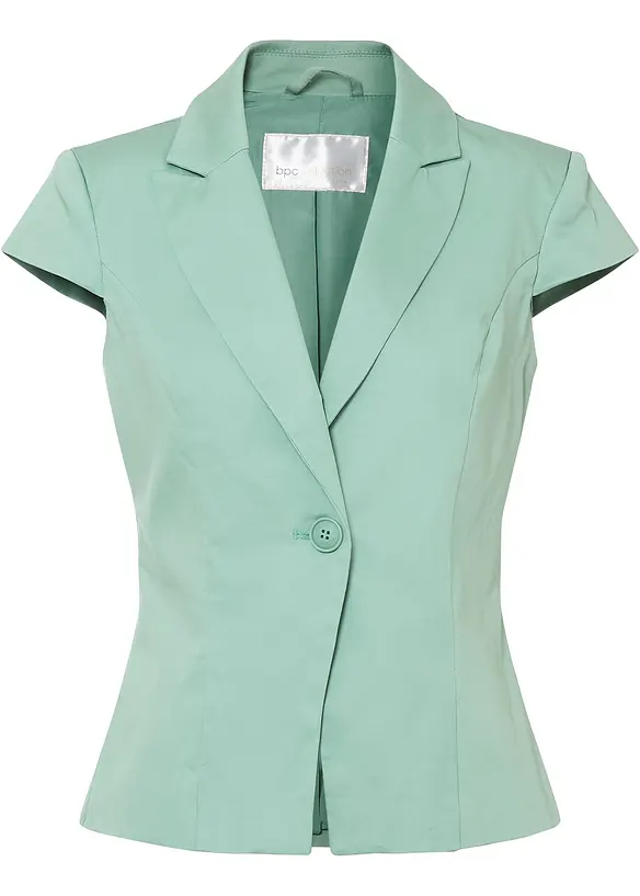 Kortermet blazer i bomullssateng, bonprix