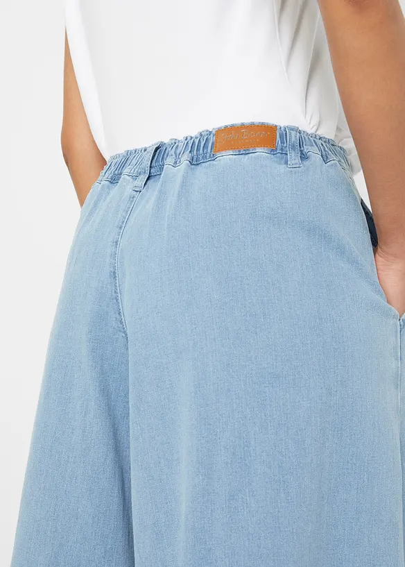 Wide Leg bukseskjørt i denim, bonprix