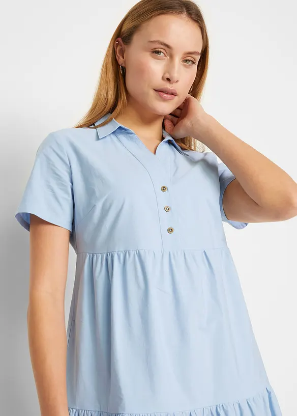 Tunikakjole i 100% bomull med hullbroderi, bonprix