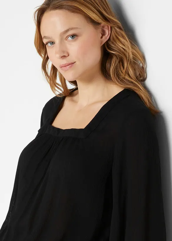 Blusetunika med firskåren utringning, bonprix