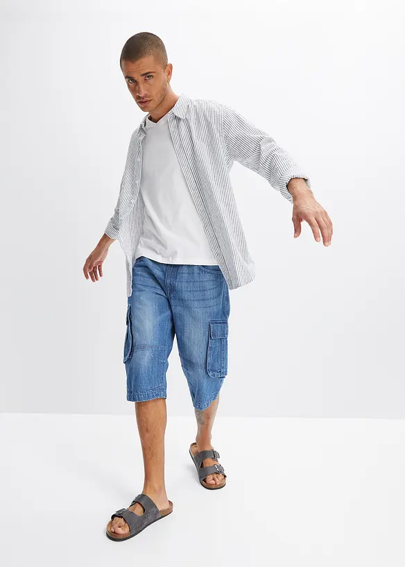 Lang bermudashorts i denim, Relaxed Fit, bonprix