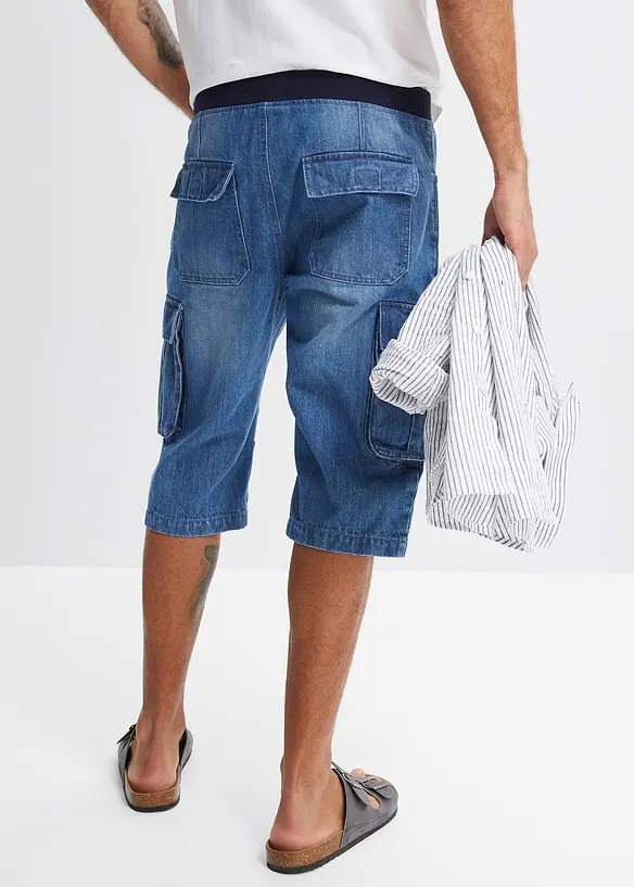 Lang bermudashorts i denim, Relaxed Fit, bonprix