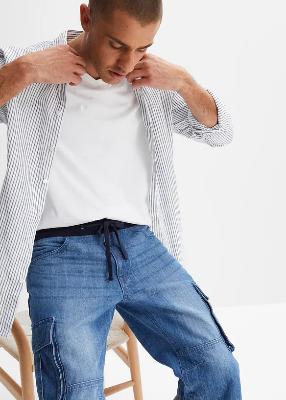 Lang bermudashorts i denim, Relaxed Fit, bonprix