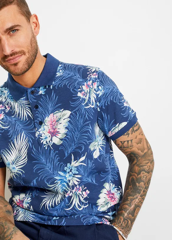 Kortermet jersey-poloskjorte i 100% økologisk bomull, bonprix