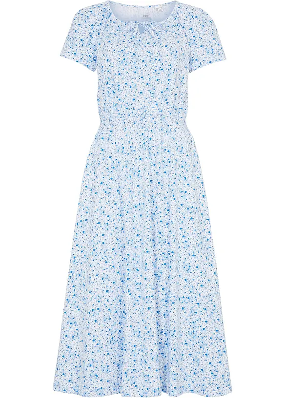 Trikotkjole med bred smock i midjen, med økologisk nomull, bonprix