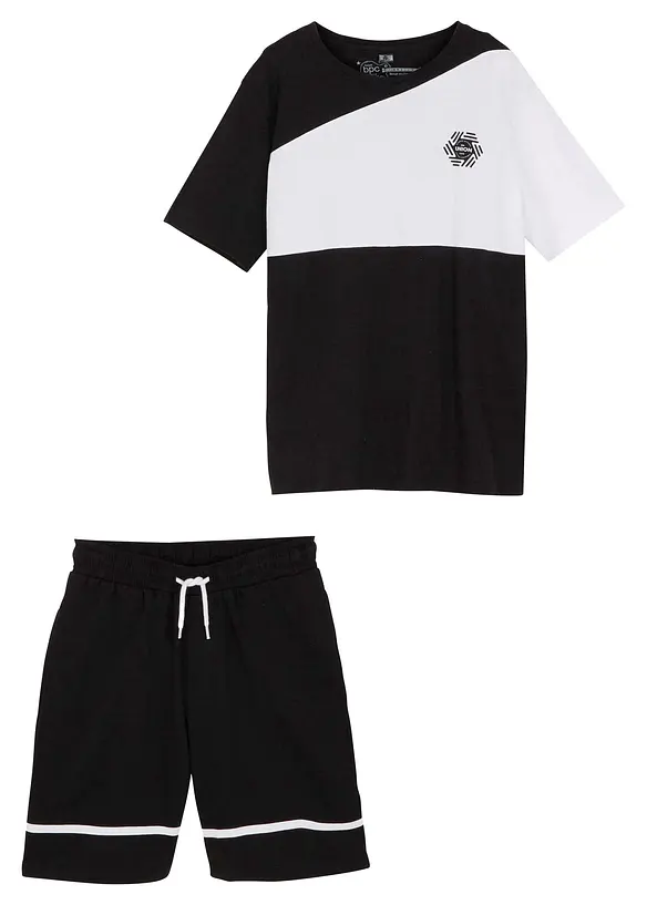 T-skjorte og shorts av økologisk bomull til barn (2-delt sett), bonprix