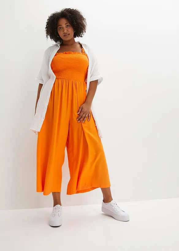 Oversized, lang bluse i bomullsmusselin, bonprix