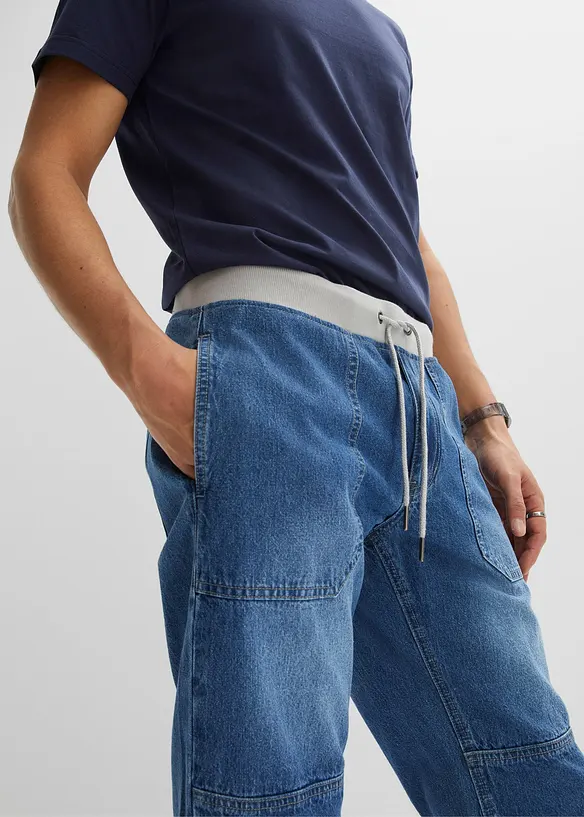 Lang pull on-bermudashorts i lett denim, Relaxed Fit, bonprix