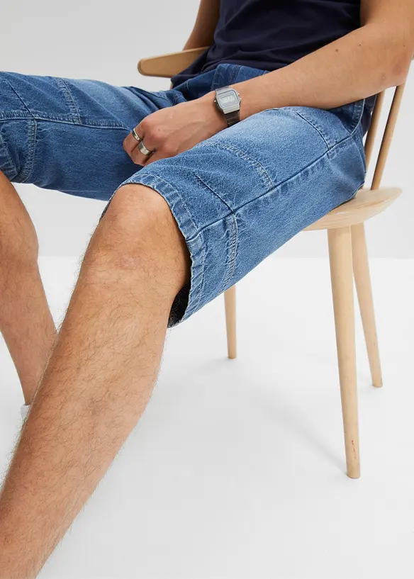 Lang pull on-bermudashorts i lett denim, Relaxed Fit, bonprix
