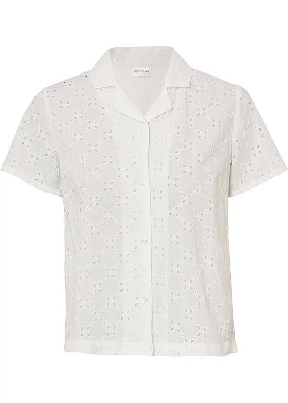 Moderne bluse med hullbroderi, bonprix