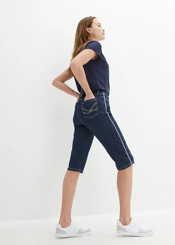 Slim Fit-bermudajeans High Waist, knelang, bonprix
