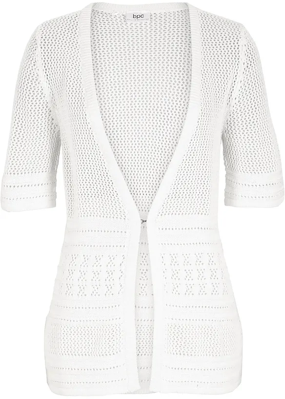 Cardigan med hullmønster, bonprix
