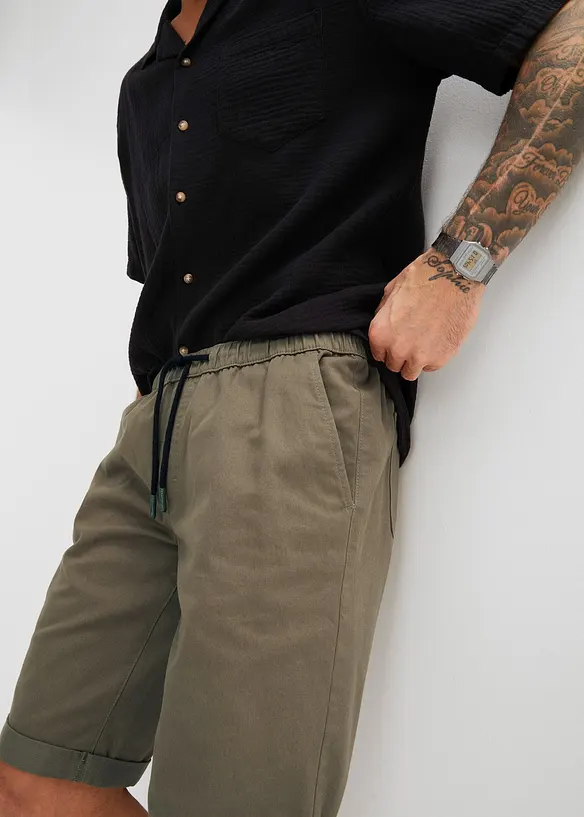 Pull on-bermudashorts i 100% bomull, Regular Fit, bonprix