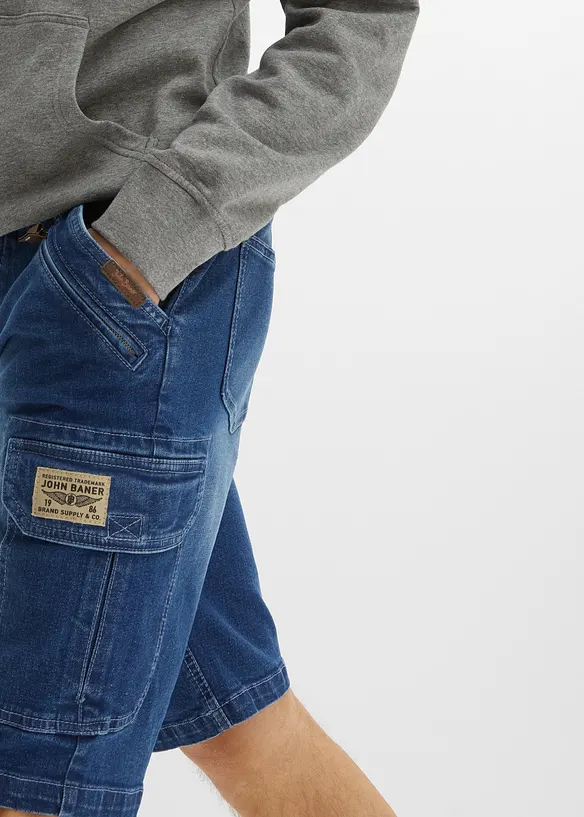 Cargo-bermudashorts i denim med stretch, Regular Fit, bonprix