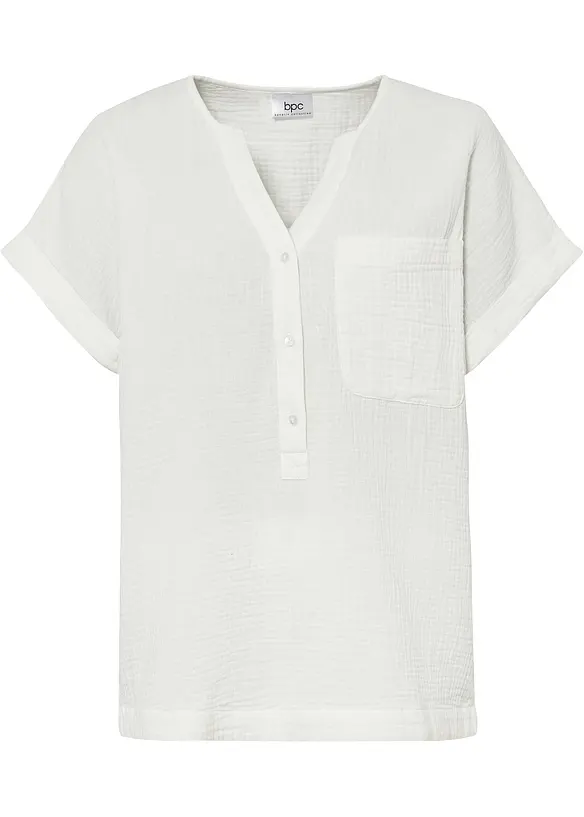 Kortermet bluse i musselin, bonprix
