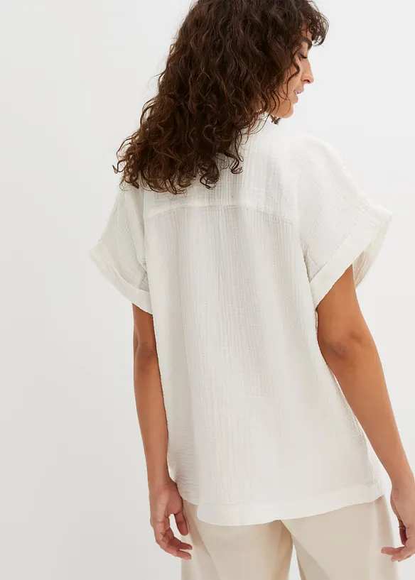 Kortermet bluse i musselin, bonprix