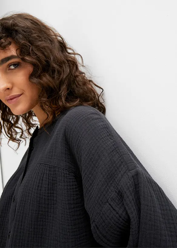 Oversized bluse i musselin, bonprix