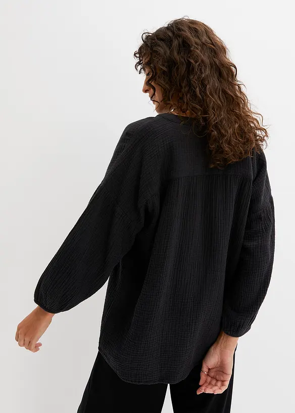 Oversized bluse i musselin, bonprix