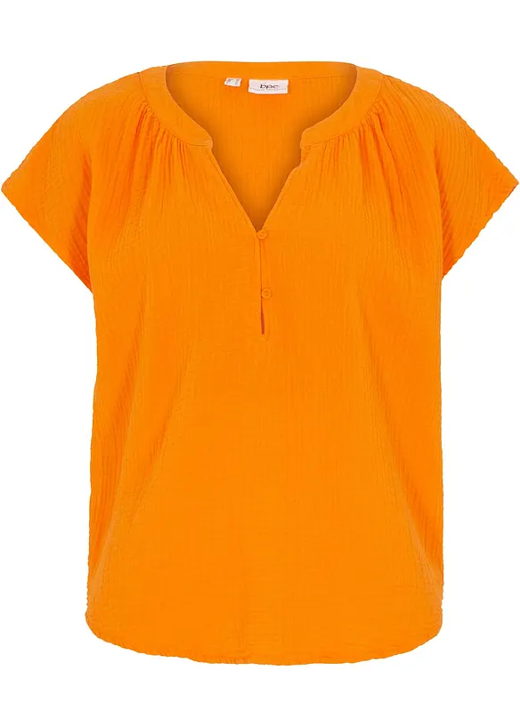 Blusetopp av musselin i 100% bomull, bonprix