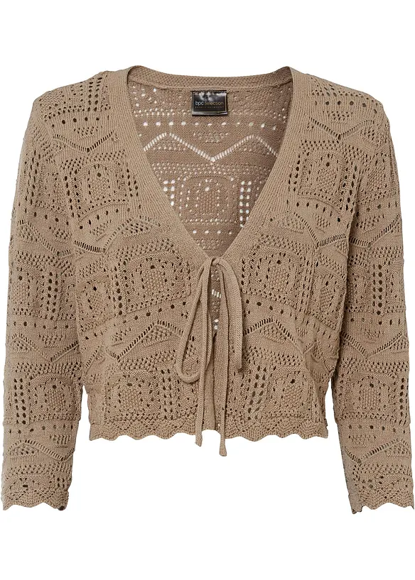 Bolero med hullmønster og 3/4-lange ermer, bonprix