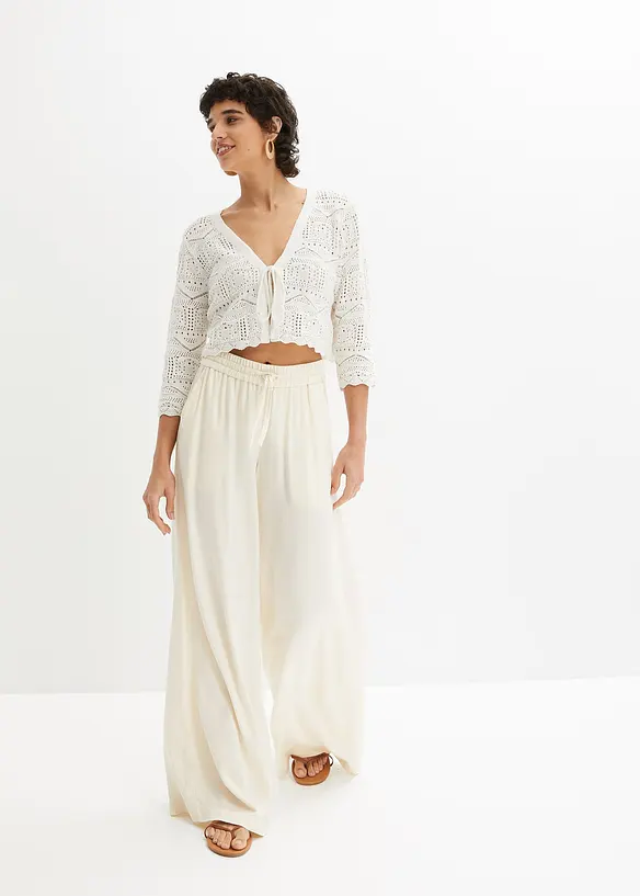 Bolero med hullmønster og 3/4-lange ermer, bonprix