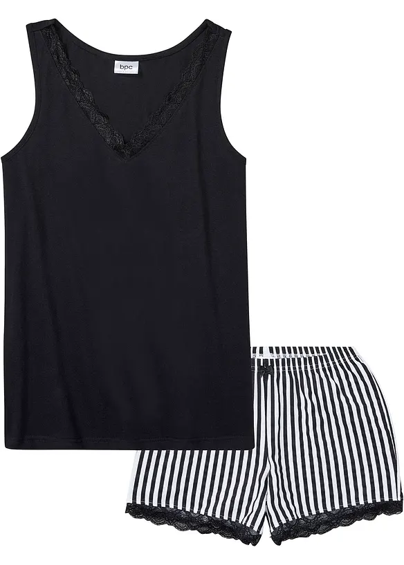 Pyjamas med fine blonder, bonprix
